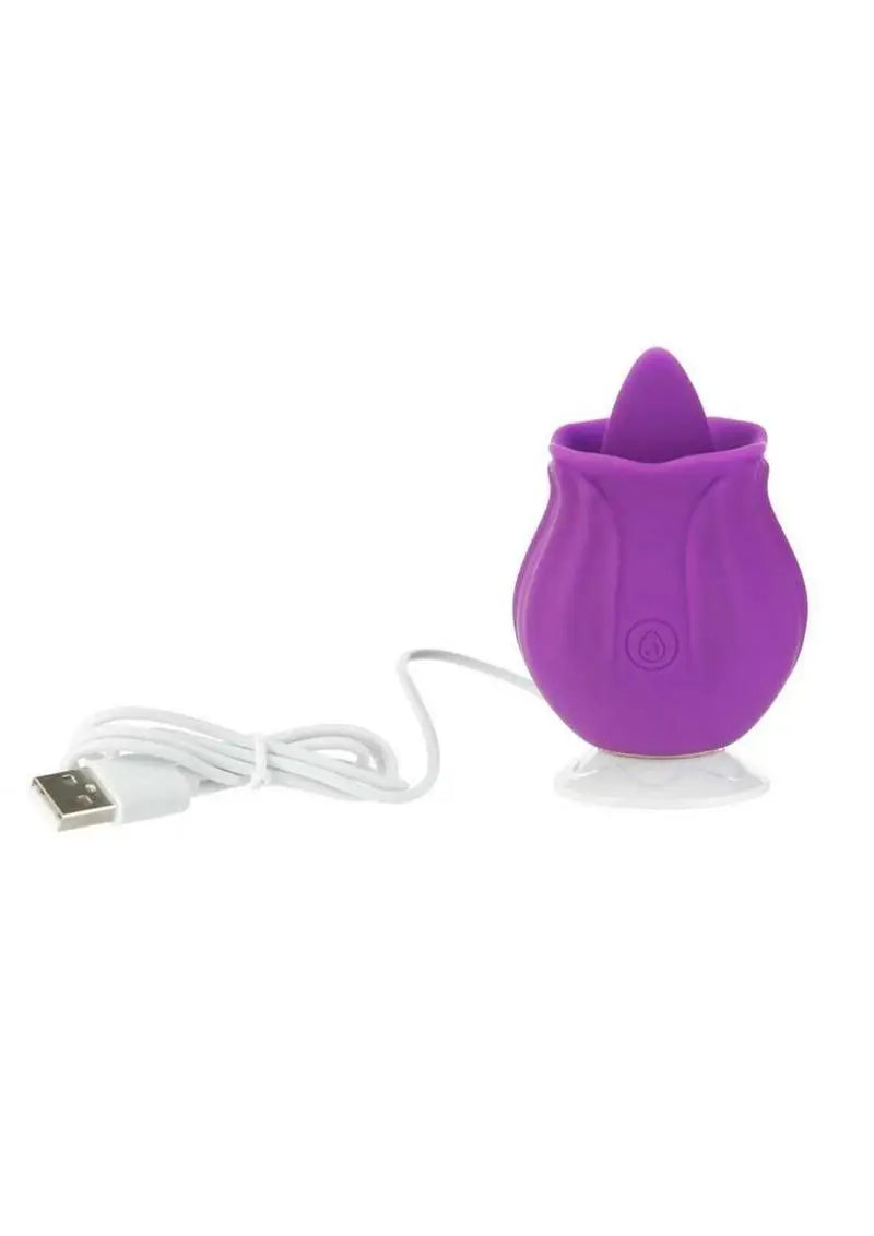 M`Lady Flickering Tongue and Vibrating Silicone Rechargeable Clitoral Stimulator