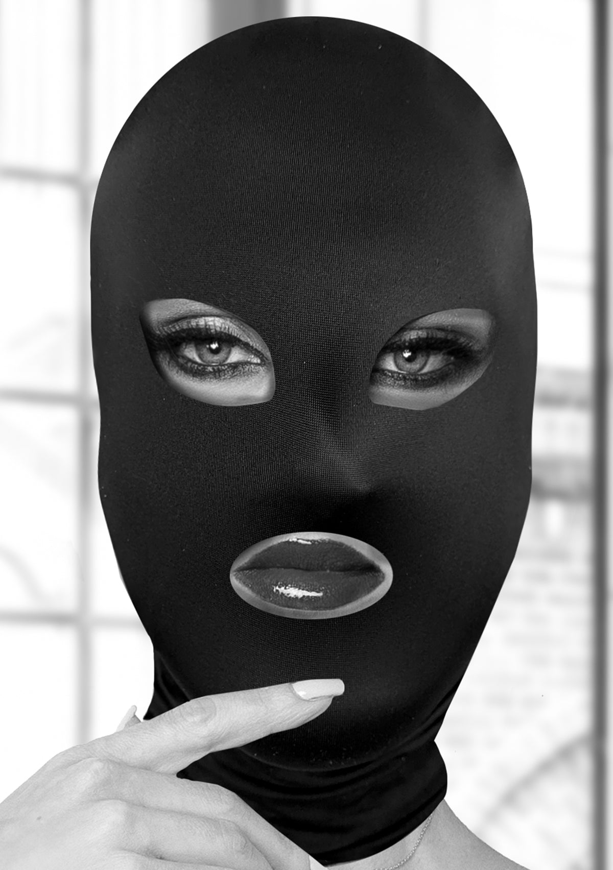 "Subversion Mask With Open Mouth and Eye - Black OU-OU689BLK"