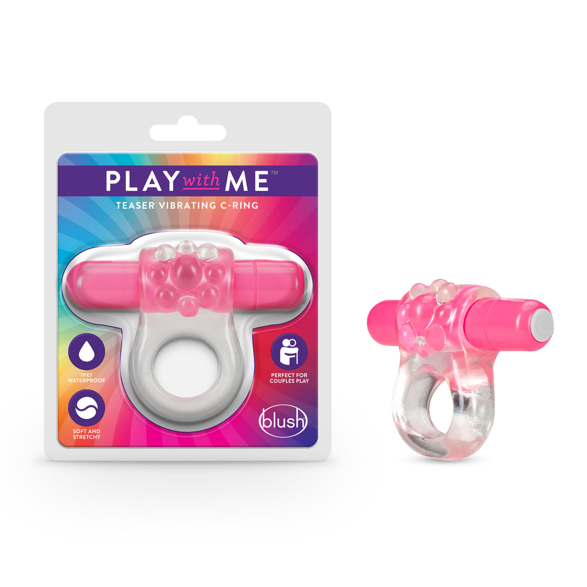 "Play With Me Teaser Vibrating C-Ring Pink BL-74100"