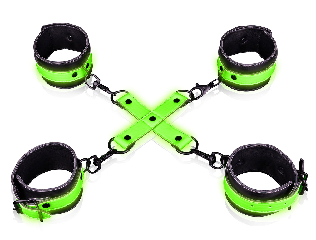 "Hand and Ankle Cuffs With Hogtie - Glow in the Dark OU-OU727GLO"