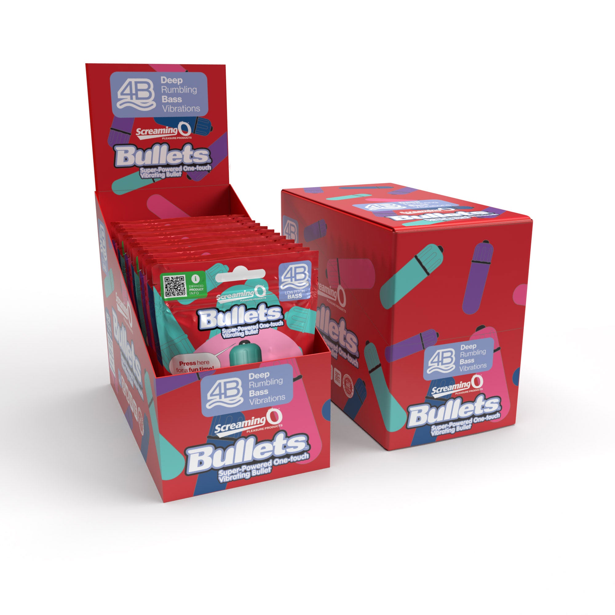 "Screaming O 4b - Bullet - Super Powered One Touch Vibrating Bullet - Display - Assorted SO-4BBUL-AST"
