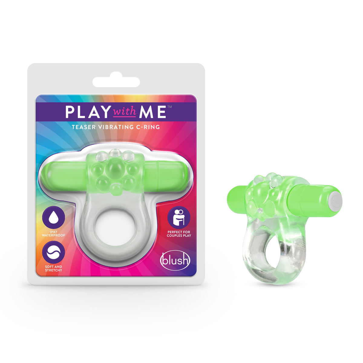 "Play With Me Teaser Vibrating C-Ring Green BL-74122"
