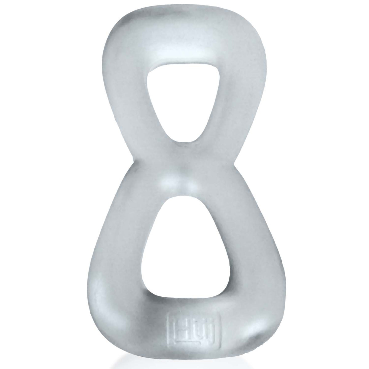 "Boomerang Double-Ring Cockring & Nut-Tugger Clear Steam HUJ-155-CST"