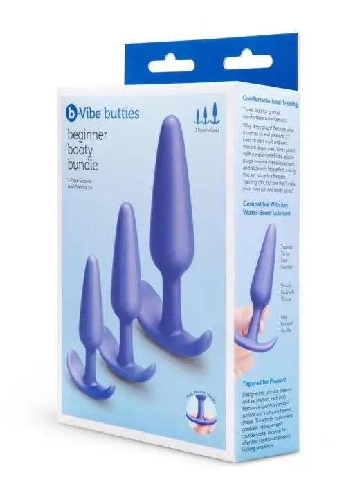 B-Vibe Butties Beginner Booty Bundle Silicone Anal Plug Set (3 Piece)