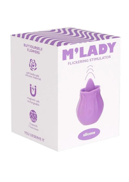 M`Lady Flickering Tongue and Vibrating Silicone Rechargeable Clitoral Stimulator