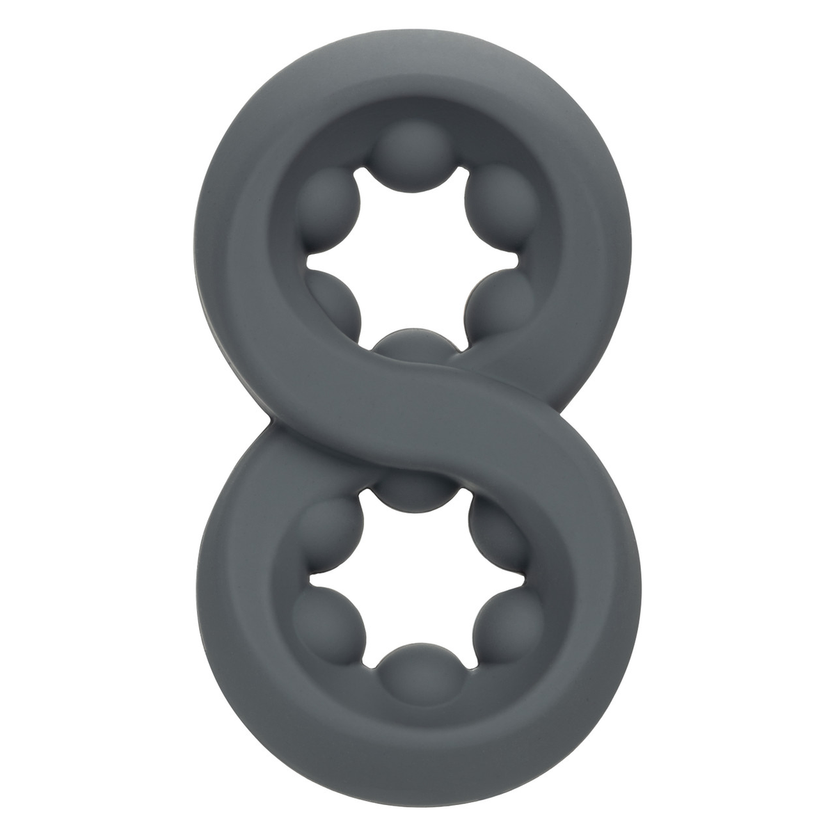 "Alpha Liquid Silicone Beaded Crazy 8 Ring Grey SE1491072"