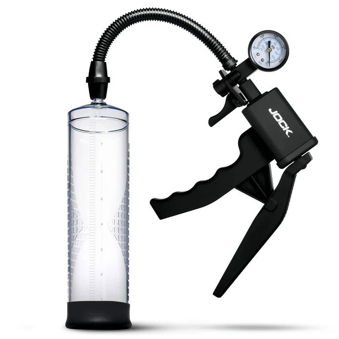 "Pump Up Penis Pump With Gauge and Trigger Handle - Clear JOCK-CN1035"