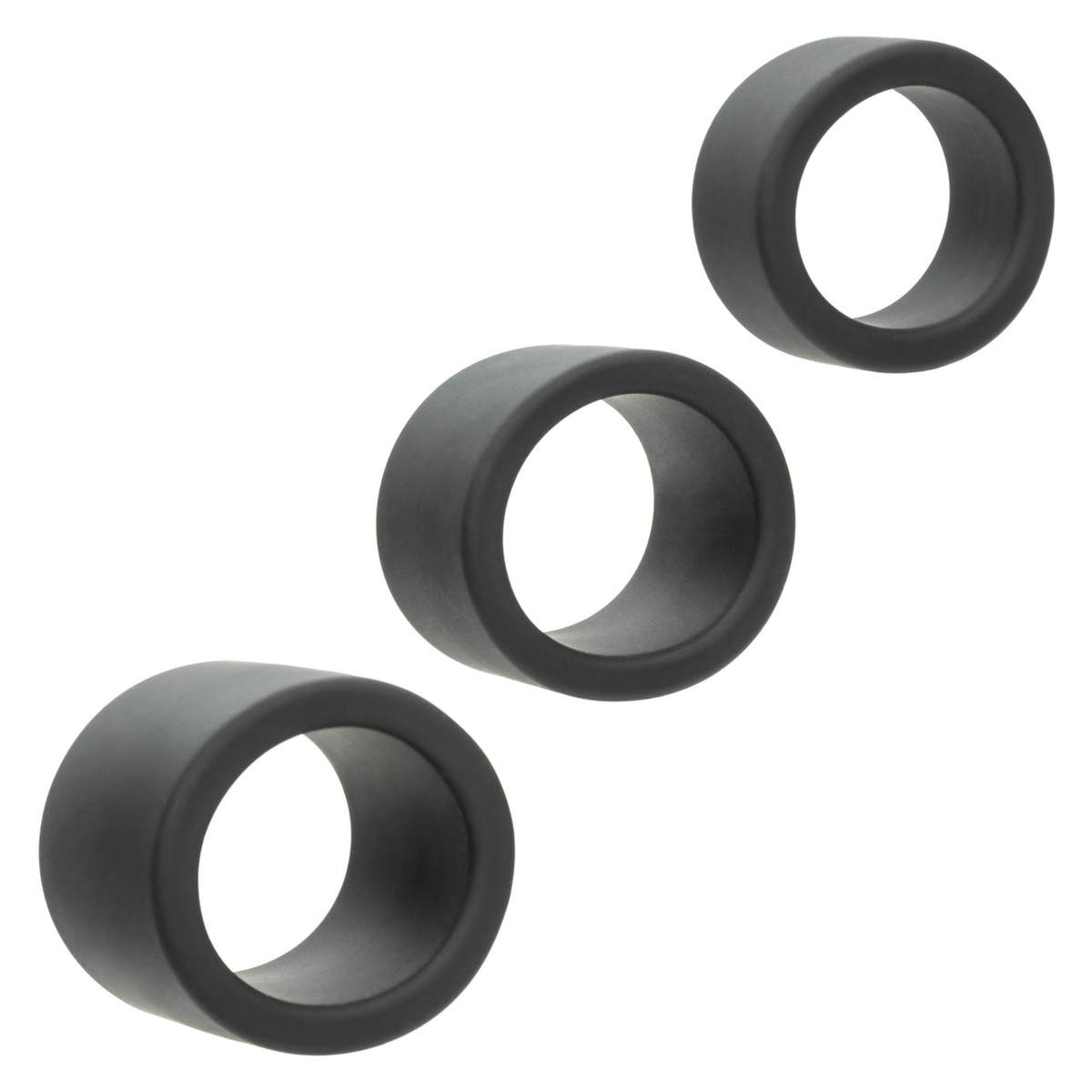 "Alpha Liquid Silicone 3 Ring Stamina Set Black SE1492652"