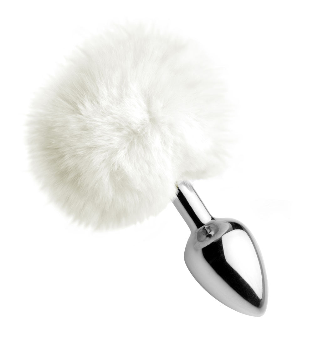 "White Fluffy Bunny Tail Anal Plug TZ-AF619"